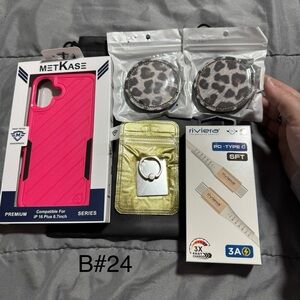 Hot Pink Rugged Phone Case for iPhone 16 Plus w 2- leopard print car coasters